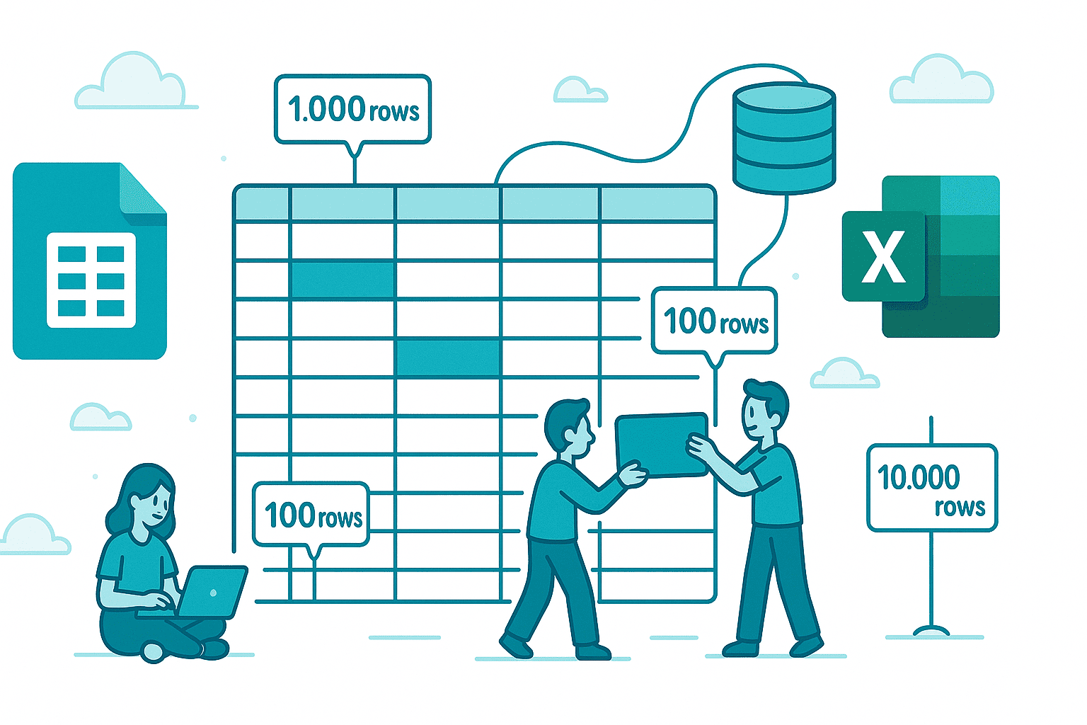 Using Spreadsheets as Databases: Google Sheets vs Excel for Different Project Sizes 