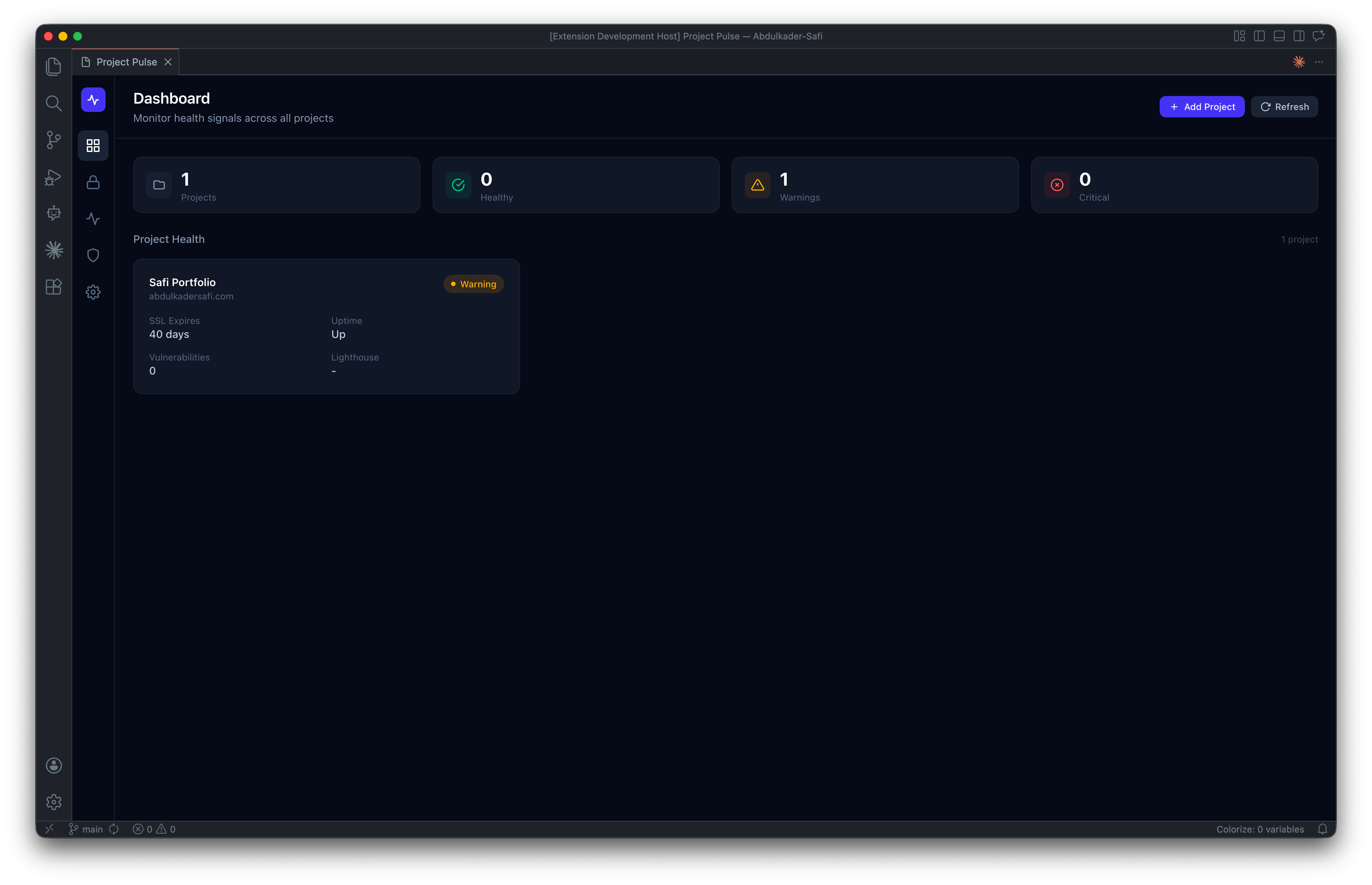 Project Pulse: Health Monitoring for VS Code