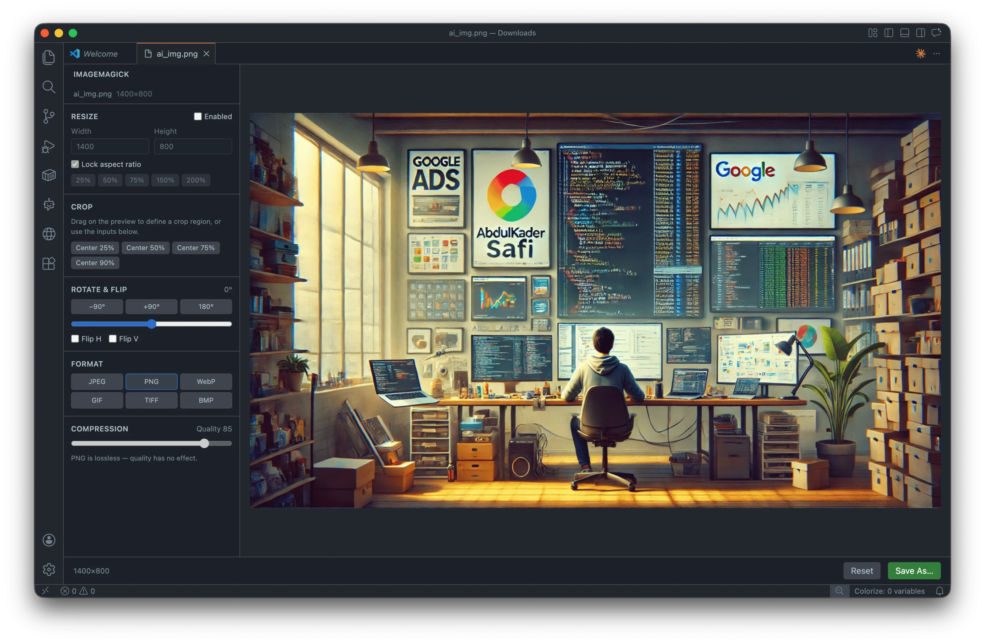ImageMagick for VS Code: Native image editing inside the editor