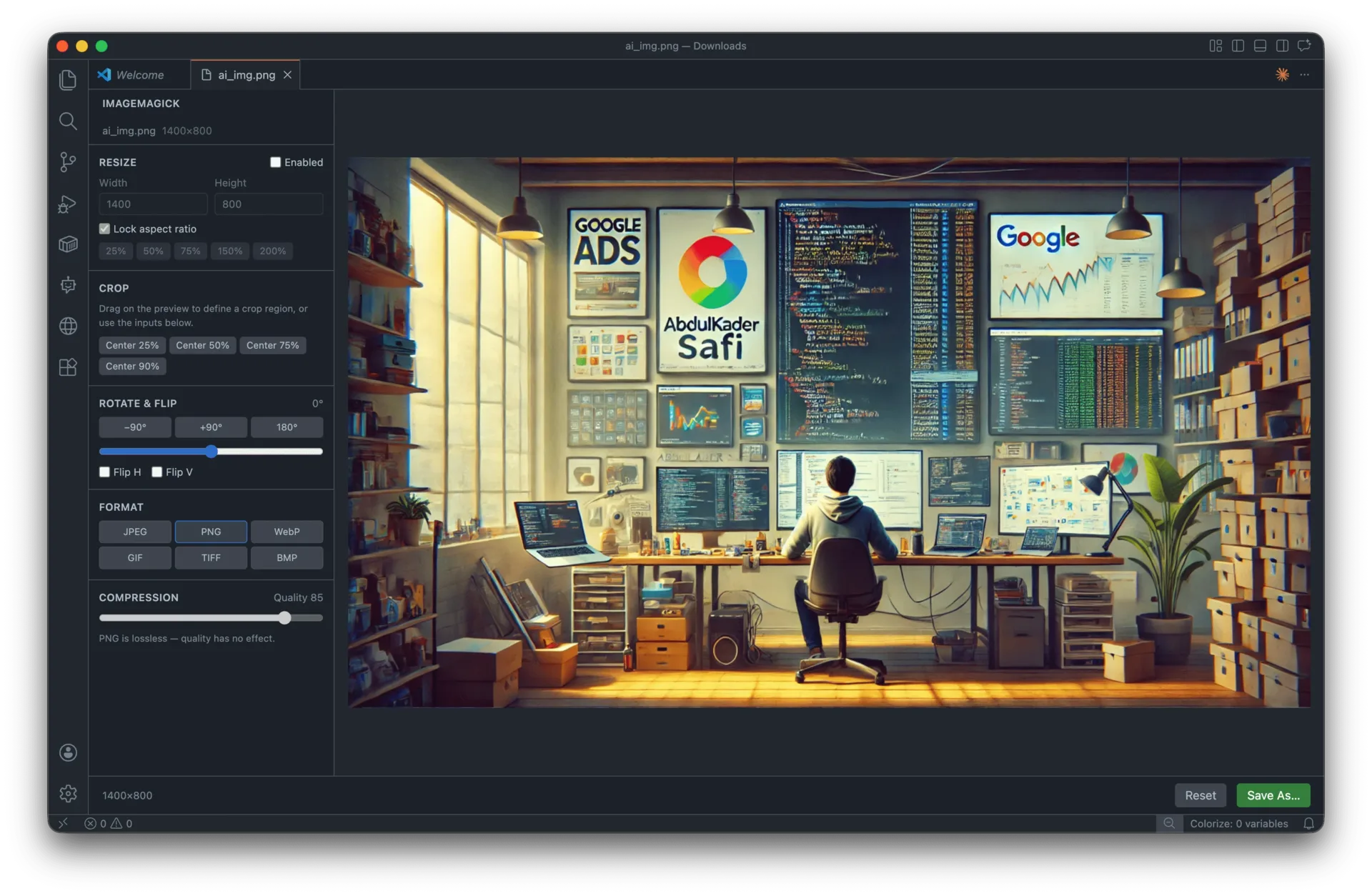 ImageMagick for VS Code: Native image editing inside the editor