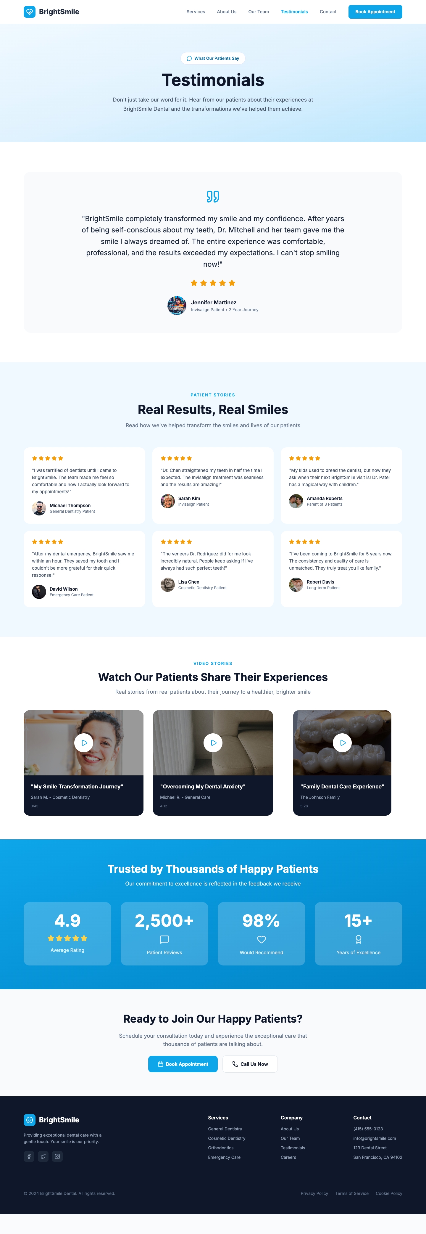 Testimonials Desktop